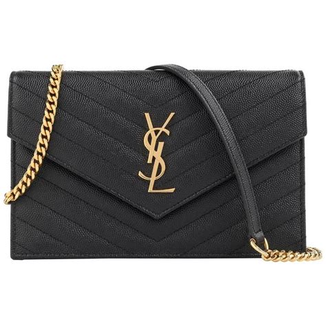 ysl black chain bag|ysl black leather handbag.